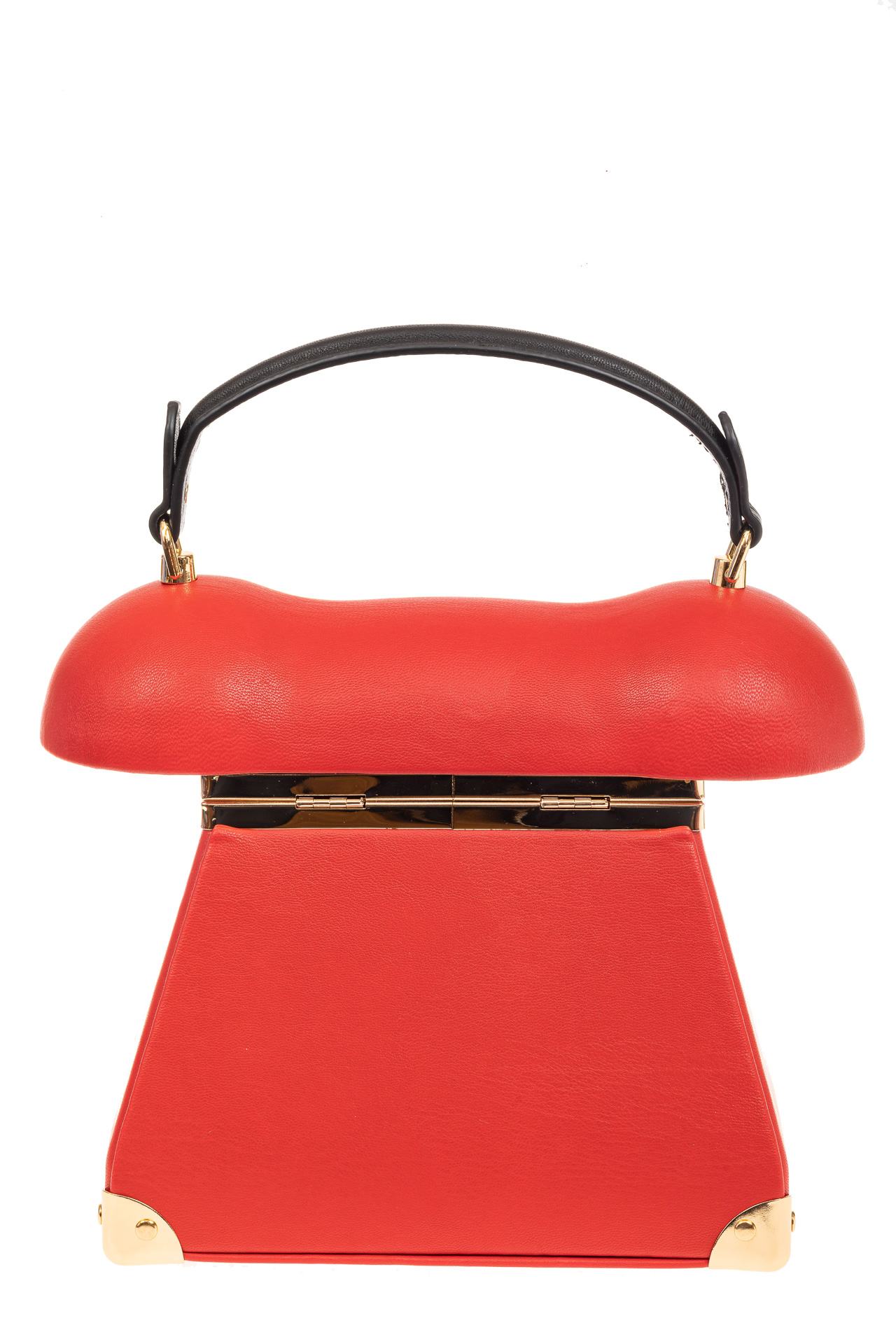 На фото 3 - Театральная сумочка из искусственной кожи, цвет красный