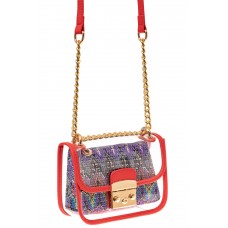 На фото 1 - Прозрачная сумочка с красной окантовкой