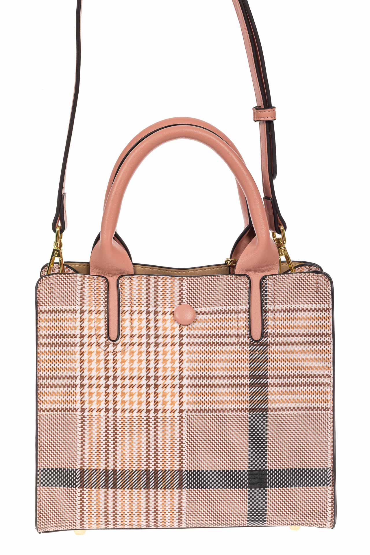 На фото 3 - Женская сумка тоут из искусственной кожи с принтом, цвет розовый
