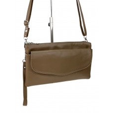 На фото 1 - Женская сумка клатч из искусственной кожи, цвет бежево-коричневый