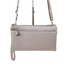 На фото 2 - Женская сумка-клатч из мягкой искусственной кожи, цвет светло-серый