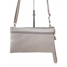 На фото 3 - Женская сумка-клатч из мягкой искусственной кожи, цвет светло-серый