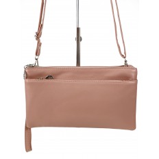 На фото 2 - Женская сумка-клатч из мягкой искусственной кожи, цвет  розовый