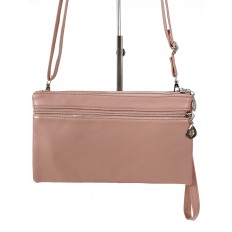На фото 3 - Женская сумка-клатч из мягкой искусственной кожи, цвет  розовый