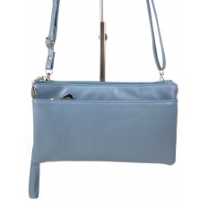На фото 2 - Женская сумка-клатч из мягкой искусственной кожи, цвет голубой
