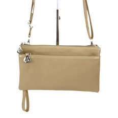 На фото 2 - Женская сумка-клатч из мягкой искусственной кожи, цвет светло-коричневый