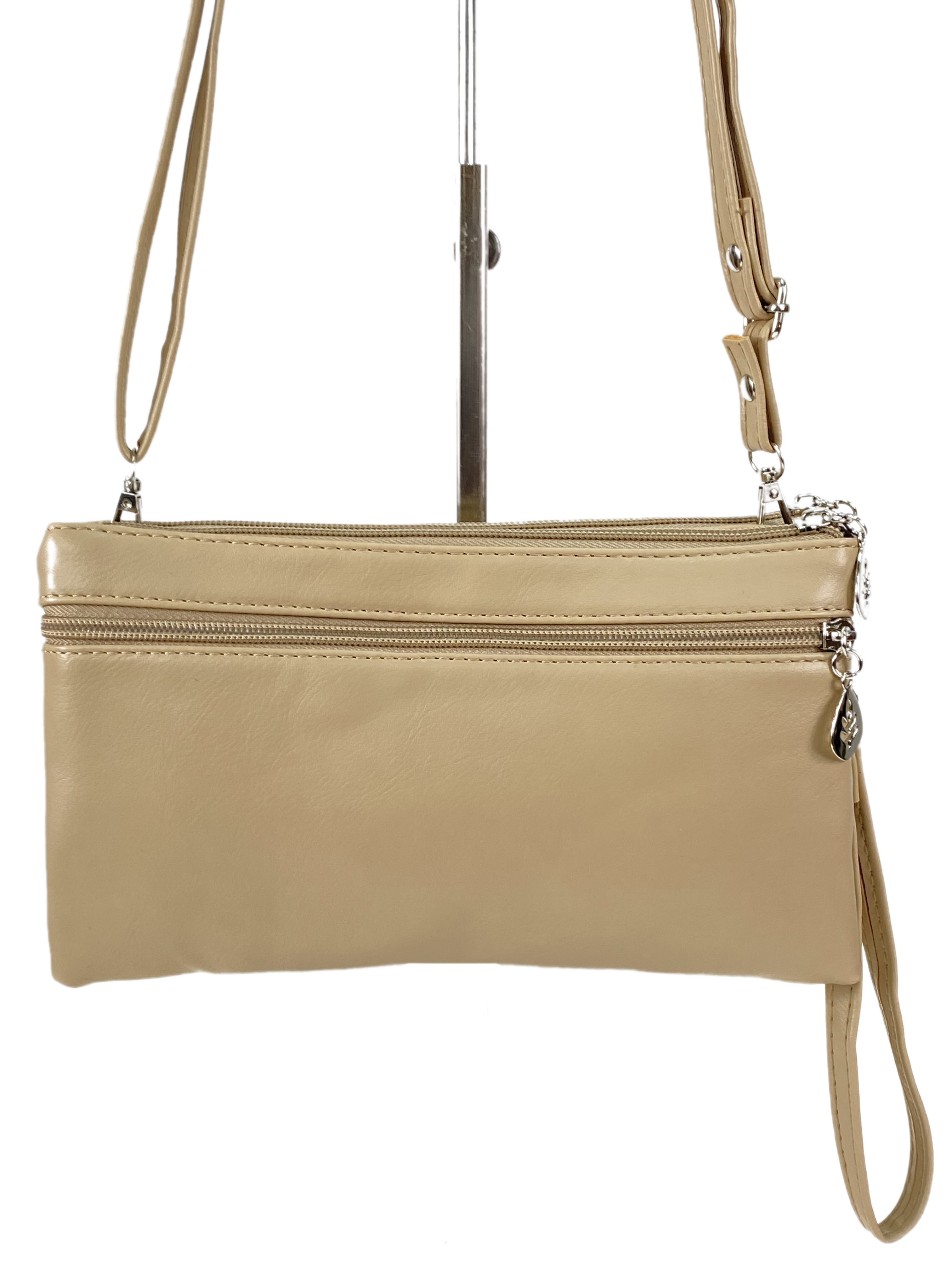 На фото 3 - Женская сумка-клатч из мягкой искусственной кожи, цвет светло-коричневый