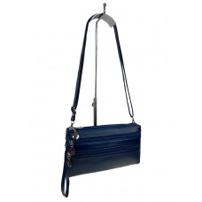 На фото 1 - Женская сумка клатч из искусственной кожи, цвет синий