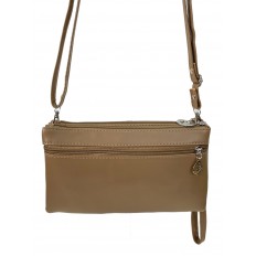 На фото 3 - Женская сумка клатч из искусственной кожи, цвет бежево-коричневый