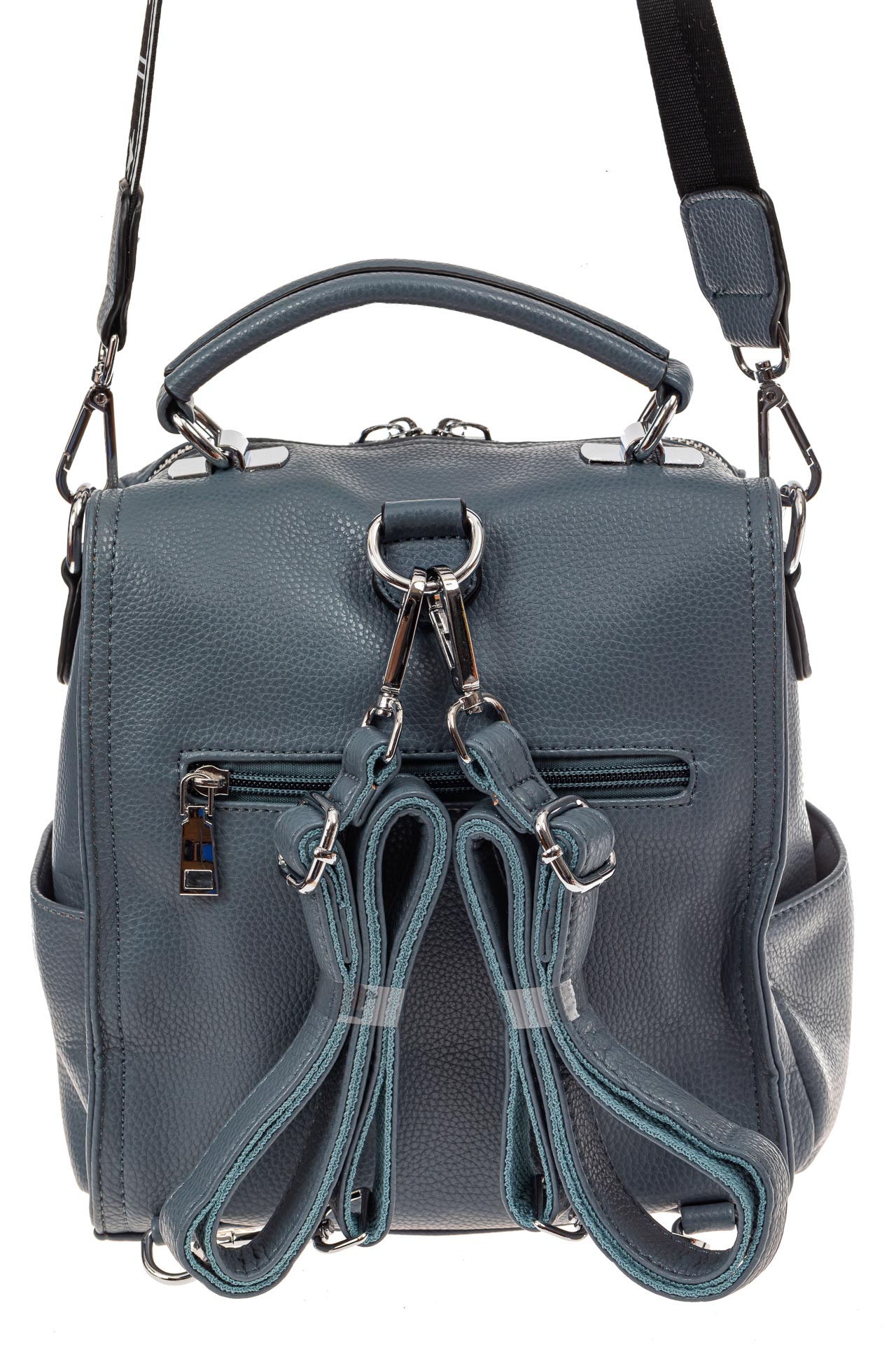 На фото 3 - Сумка женская рюкзак из искусственной кожи, цвет голубой