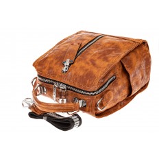 На фото 3 - Сумка-рюкзак из искусственной кожи, цвет рыжий