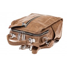 На фото 4 - Сумка женская рюкзак из искусственной кожи, цвет бежевый