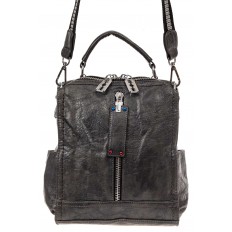 На фото 2 - Сумка женская рюкзак из искусственной кожи, цвет серый