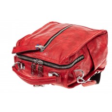 На фото 4 - Сумка женская рюкзак из искусственной кожи, цвет красный
