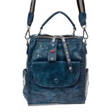 На фото 2 - Сумка женская рюкзак из искусственной кожи, цвет синий