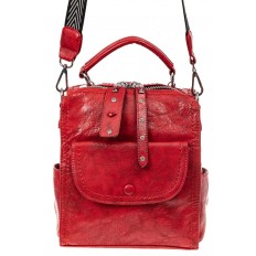 На фото 2 - Сумка женская рюкзак из искусственной кожи, цвет красный