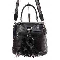 На фото 3 - Сумка женская рюкзак из искусственной кожи, цвет черный