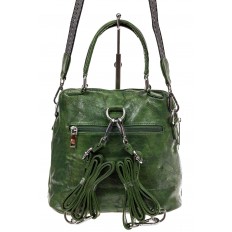 На фото 3 - Сумка женская рюкзак из искусственной кожи, цвет зеленый