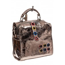 На фото 1 - Сумка-рюкзак из искусственной кожи, цвет серебро