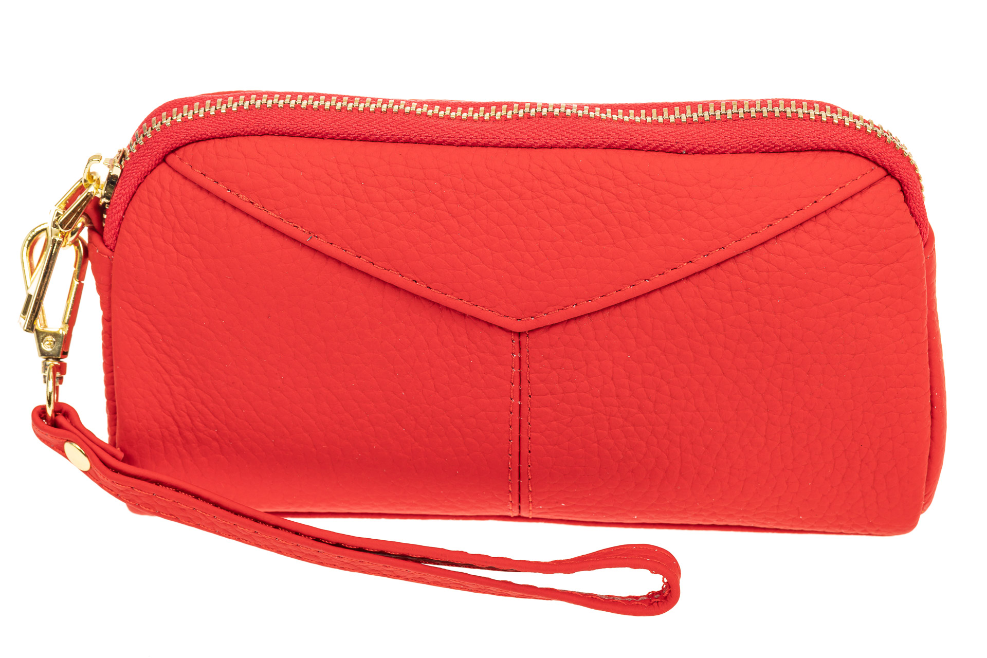 На фото 1 - Женская сумка-малышка из натуральной кожи, цвет красный