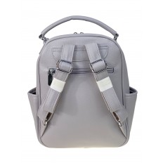 На фото 2 - Женский рюкзак из искусственной кожи, цвет серый 