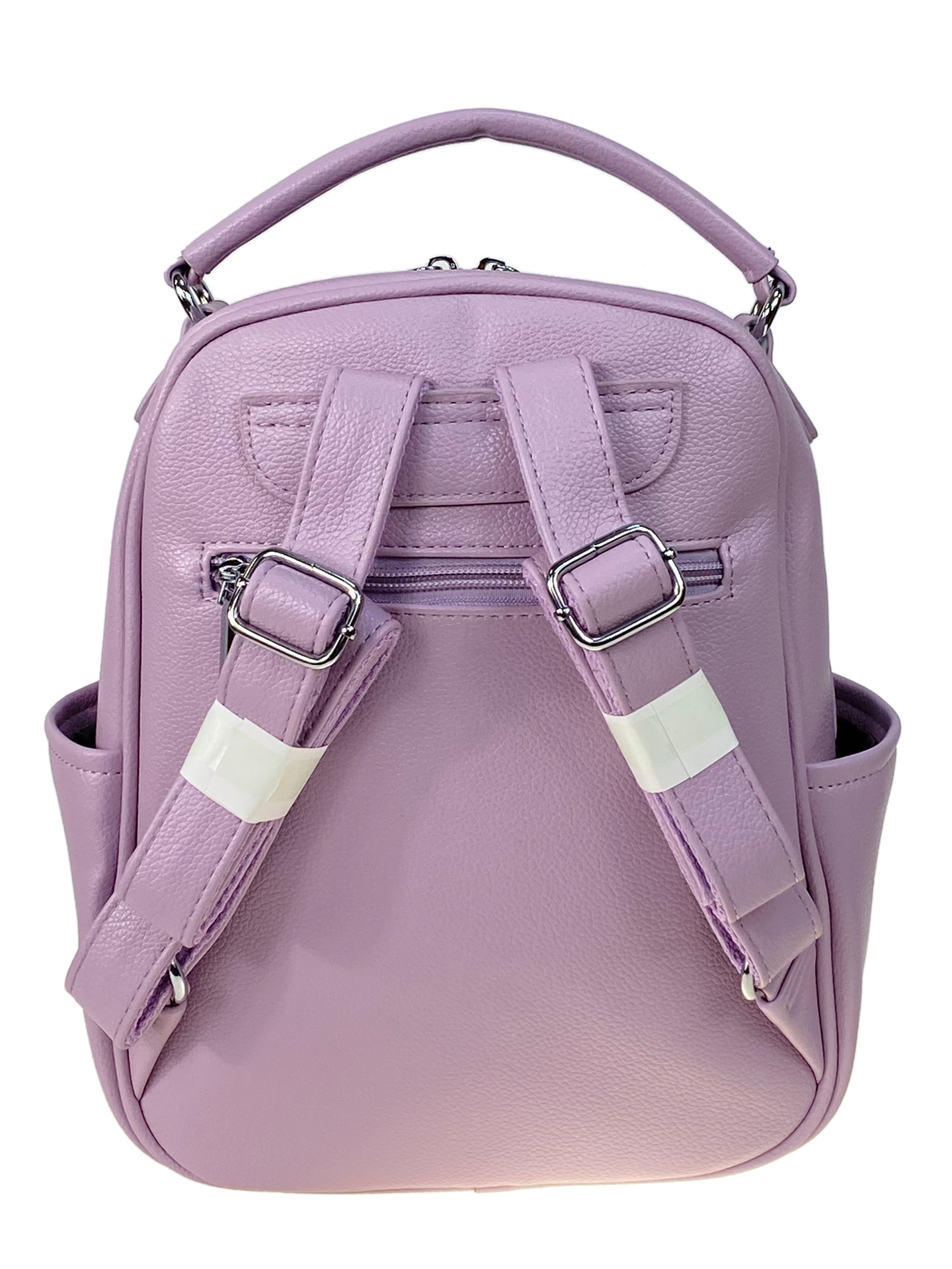 На фото 2 - Женский рюкзак из искусственной кожи, цвет сиреневый