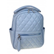 На фото 1 - Женский рюкзак из искусственной кожи, цвет  голубой