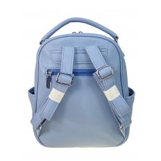 На фото 2 - Женский рюкзак из искусственной кожи, цвет  голубой