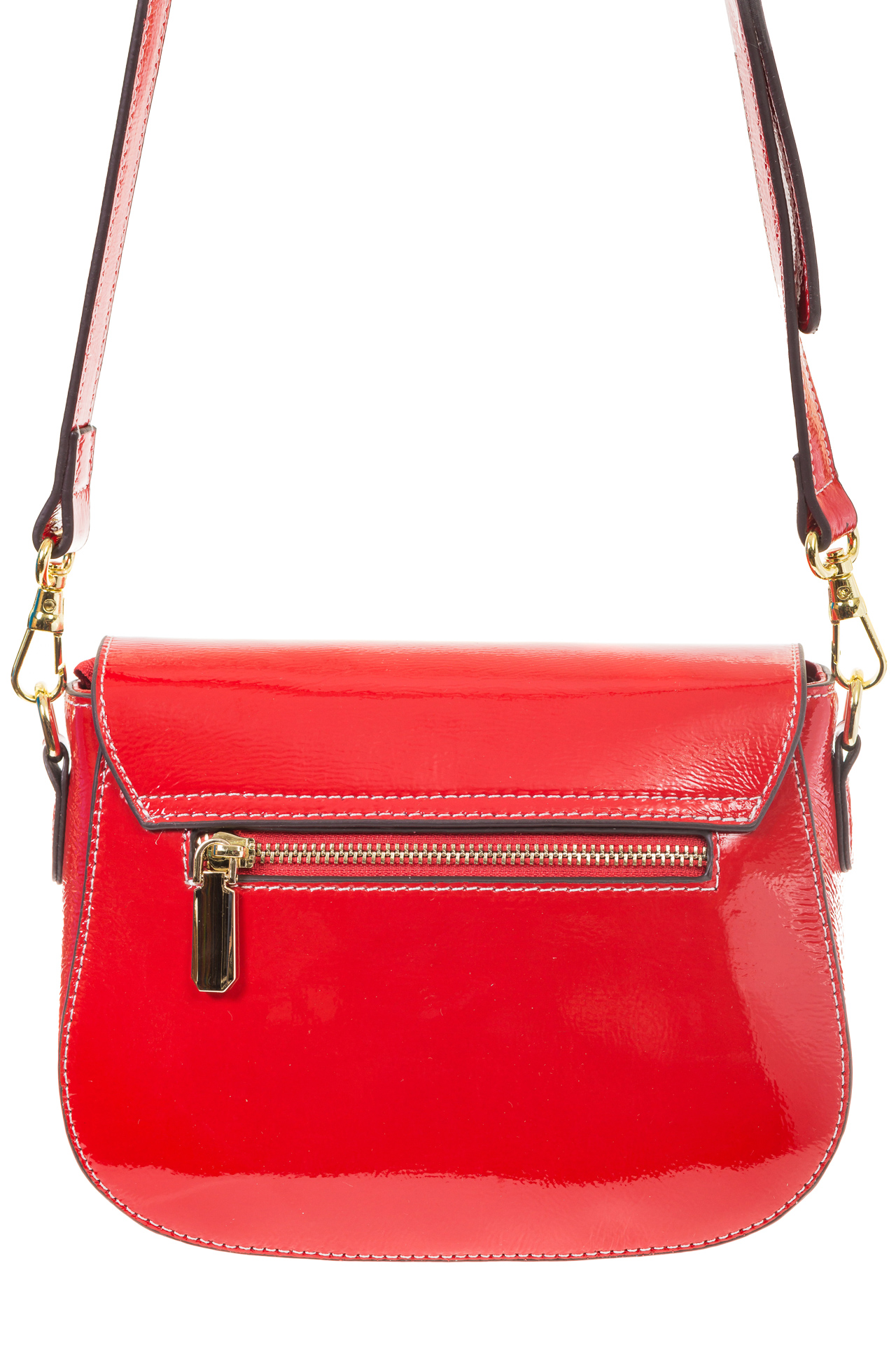 На фото 3 - Красная сумка saddle bag из наплака h535ak