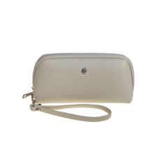 На фото 1 - Женский кошелёк  из натуральной кожи, цвет светло бежевый