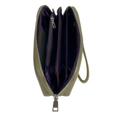 На фото 2 - Женский кошелёк  из натуральной кожи, цвет оливковый