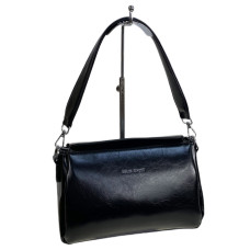 На фото 1 - Женская сумка из искусственной кожи, цвет черный На фото 1 - Женская сумка из искусственной кожи, цвет черный