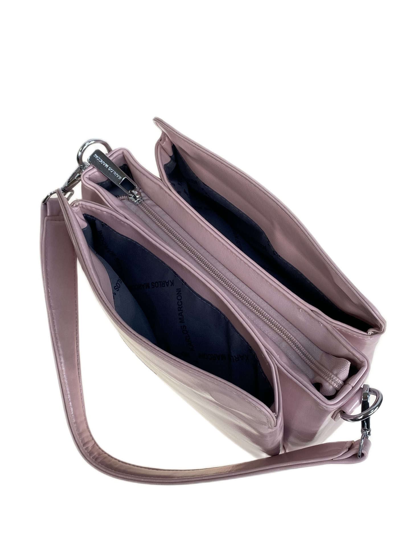 На фото 2 - Женская сумка из искусственной кожи, цвет светло розовый