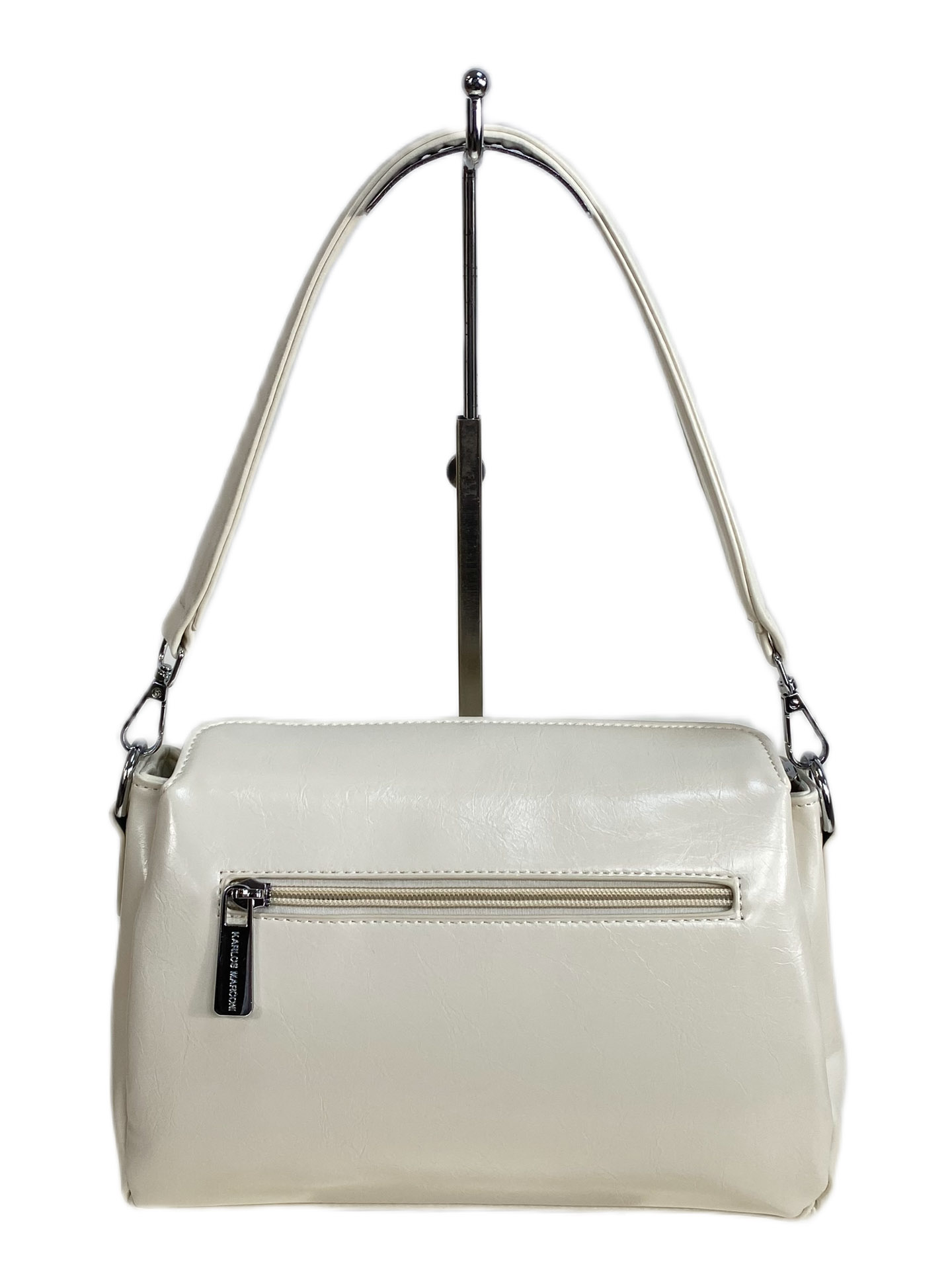 На фото 2 - Женская сумка из искусственной кожи, цвет молочный