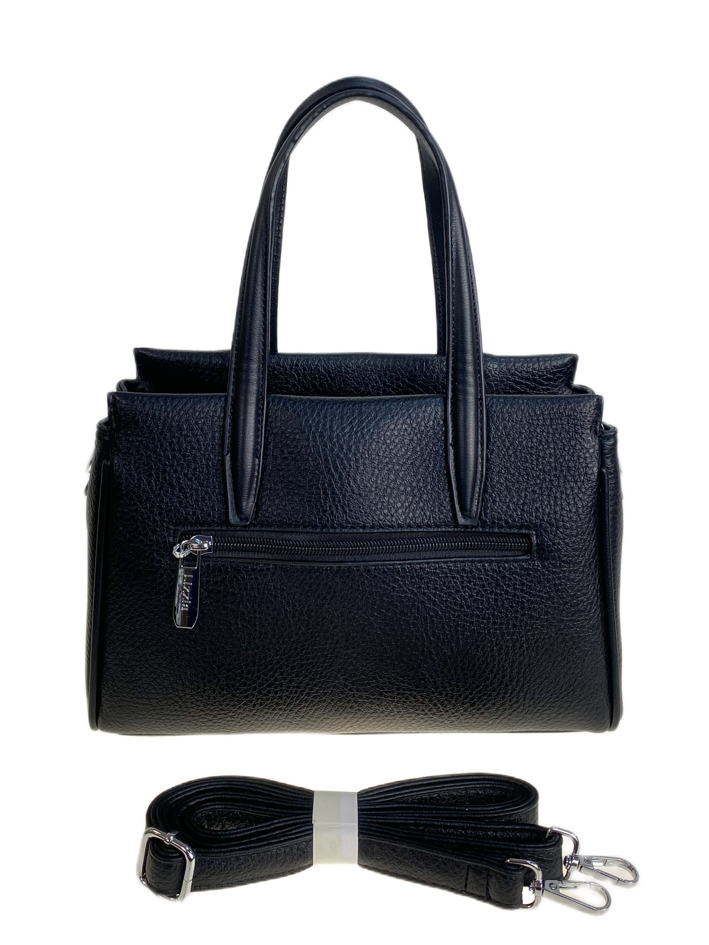 На фото 2 - Женская сумка из искусственной кожи, цвет черный