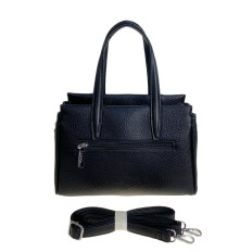 На фото 2 - Женская сумка из искусственной кожи, цвет черный