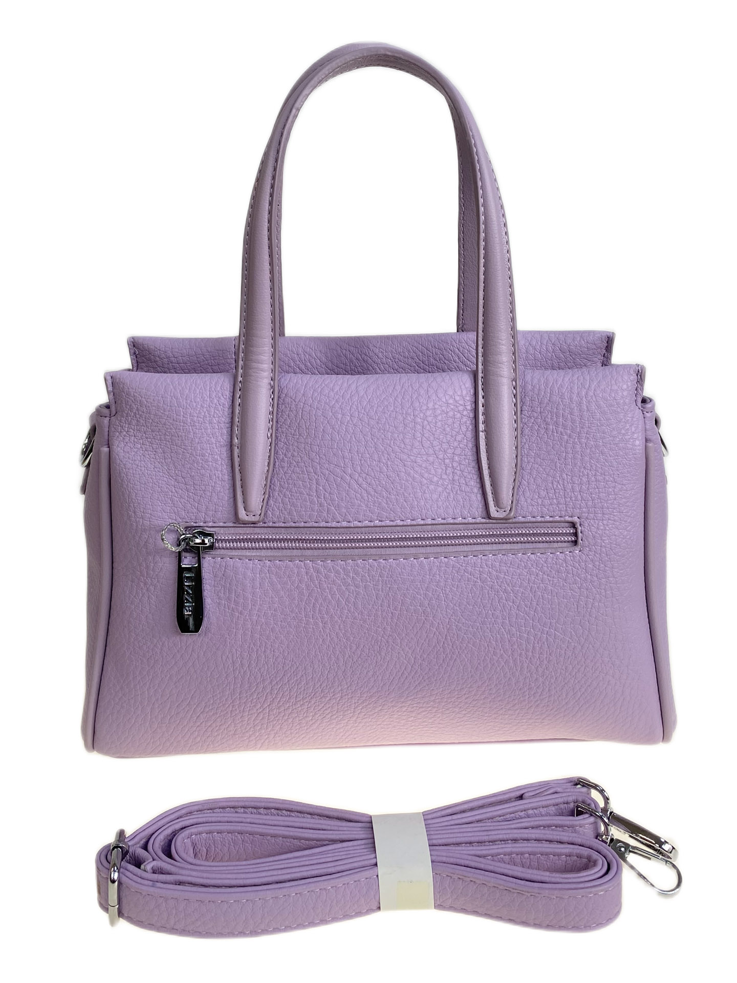 На фото 2 - Женская сумка из искусственной кожи, цвет сиреневый