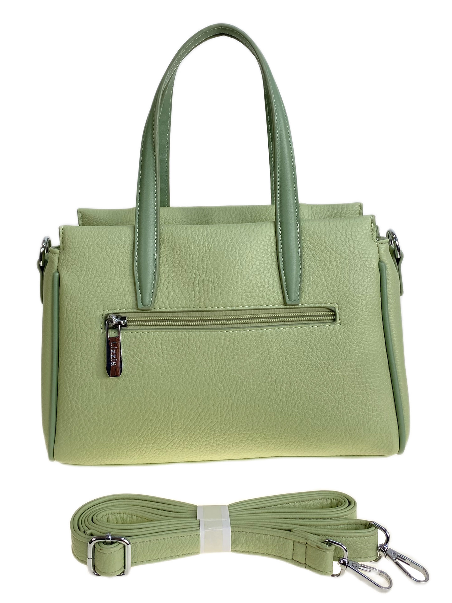 На фото 2 - Женская сумка из искусственной кожи, цвет зеленый