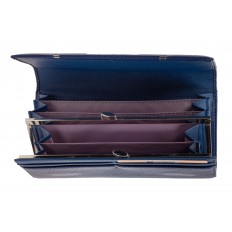 На фото 2 - Женский кошелёк из искусственной кожи с фактурной вставкой, цвет синий