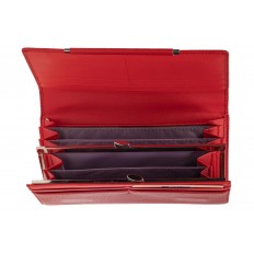 На фото 2 - Женский кошелёк из искусственной кожи с фактурной вставкой, цвет красный
