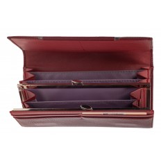 На фото 2 - Женский кошелёк из искусственной кожи с фактурной вставкой, цвет бордовый