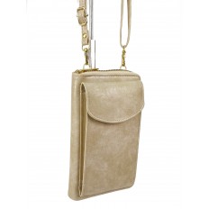 На фото 3 - Женская сумка-портмоне на плечо, цвет  светло бежевый
