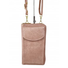 На фото 2 - Женская сумка-портмоне на плечо, цвет  пудра
