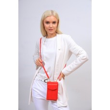 На фото 1 - Женская сумка-портмоне на плечо, цвет  красный