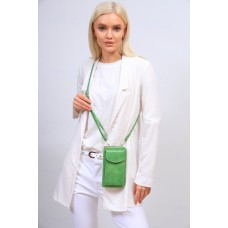 На фото 1 - Женская сумка-портмоне на плечо, цвет зеленый