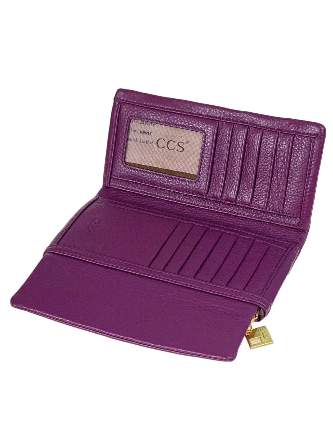 На фото 2 - Женское портмоне из натуральной кожи, цвет фиолетовый