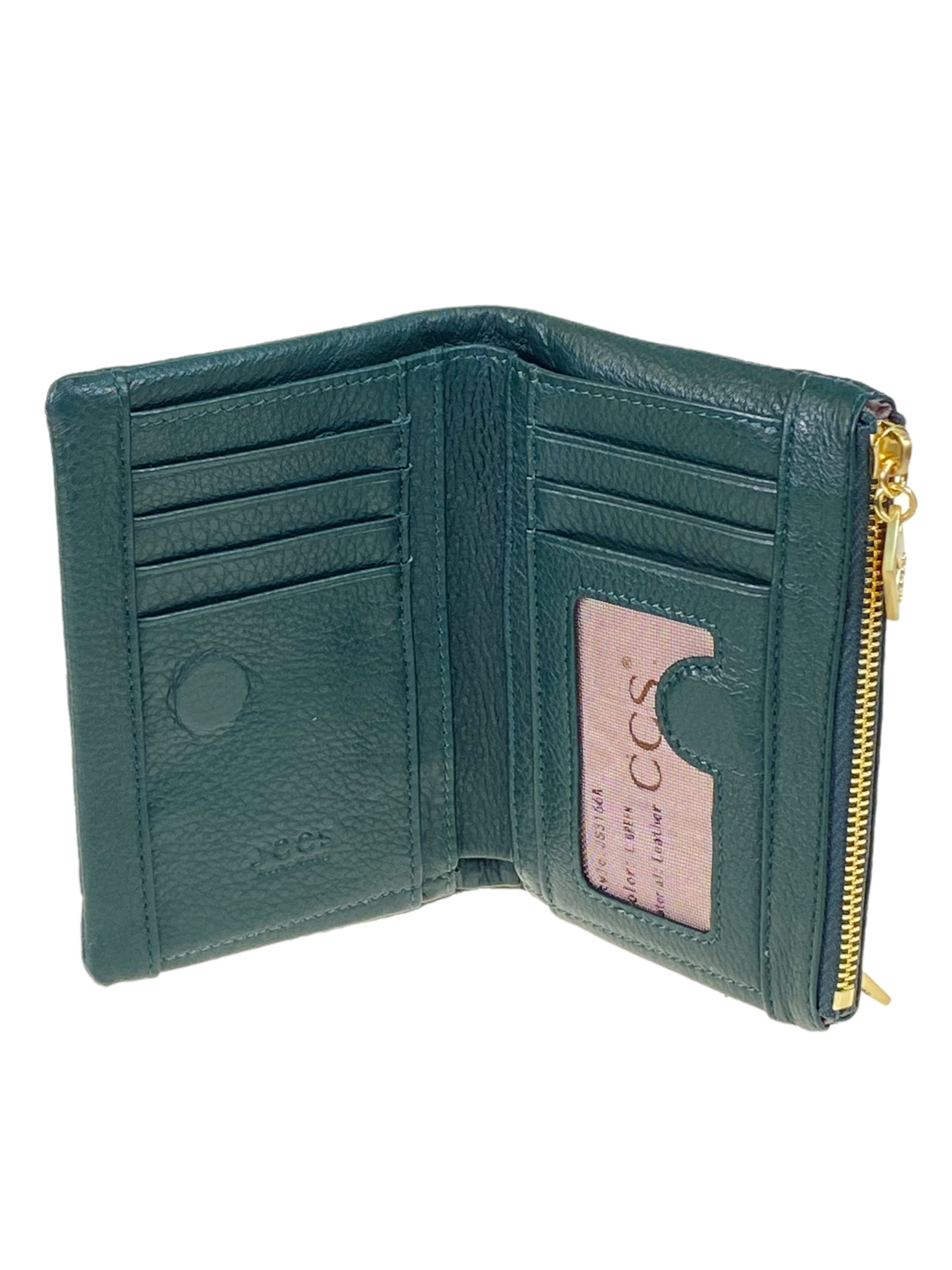 На фото 2 - Женское портмоне из натуральной кожи, цвет зеленый