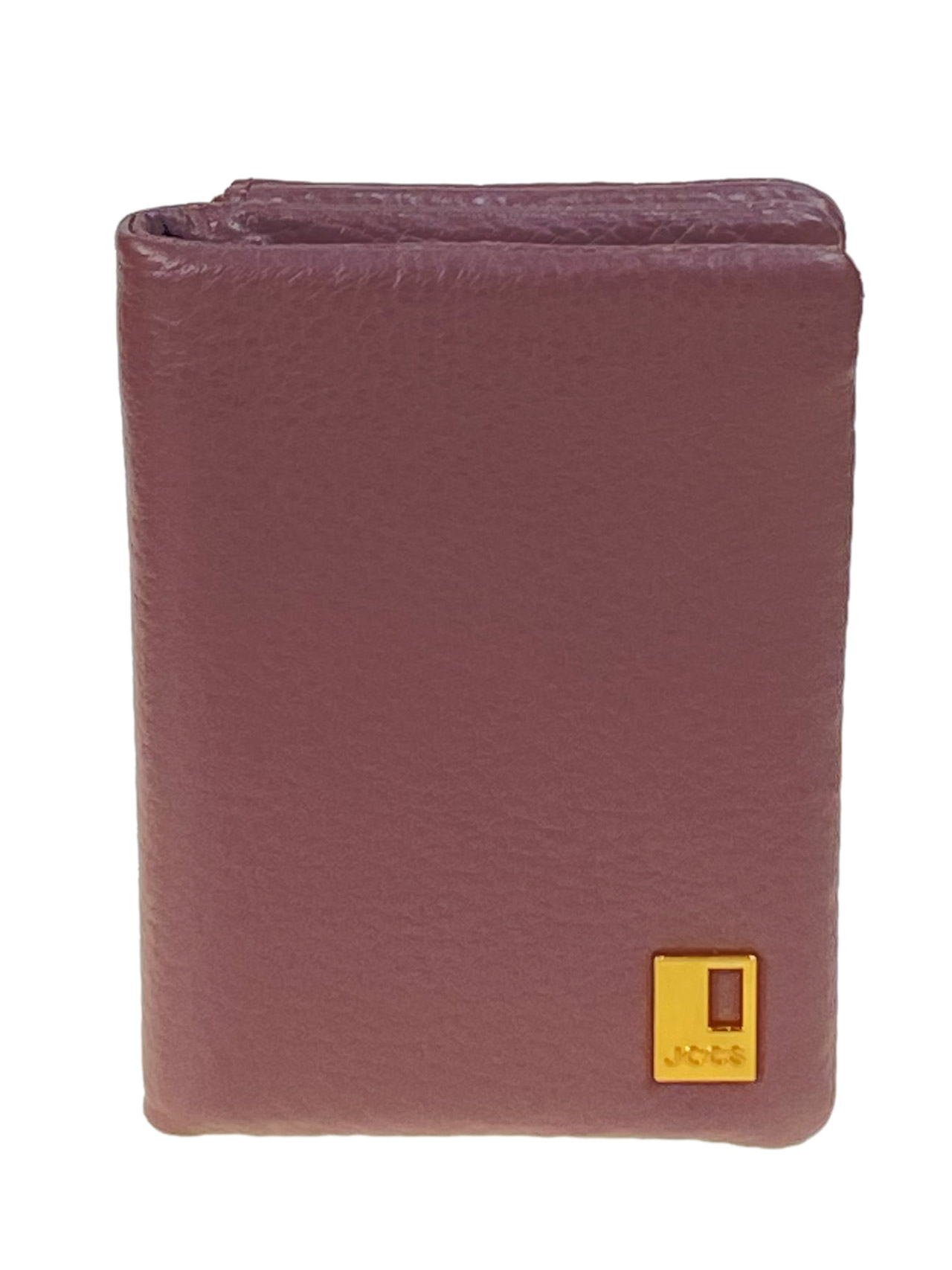 На фото 1 - Женское портмоне из натуральной кожи, цвет пудра