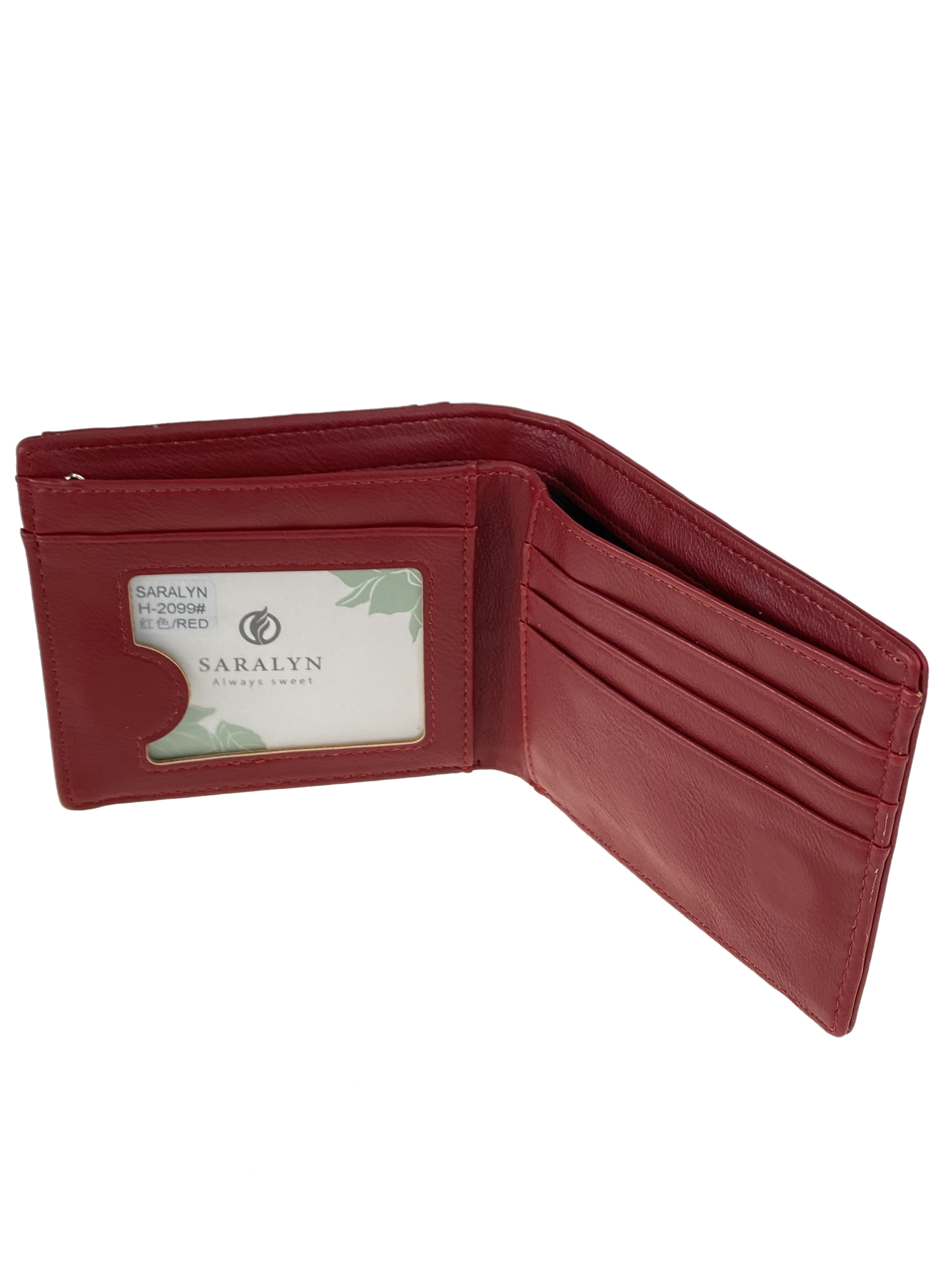 На фото 2 - Женский кошелёк из искусственной кожи, цвет  красный