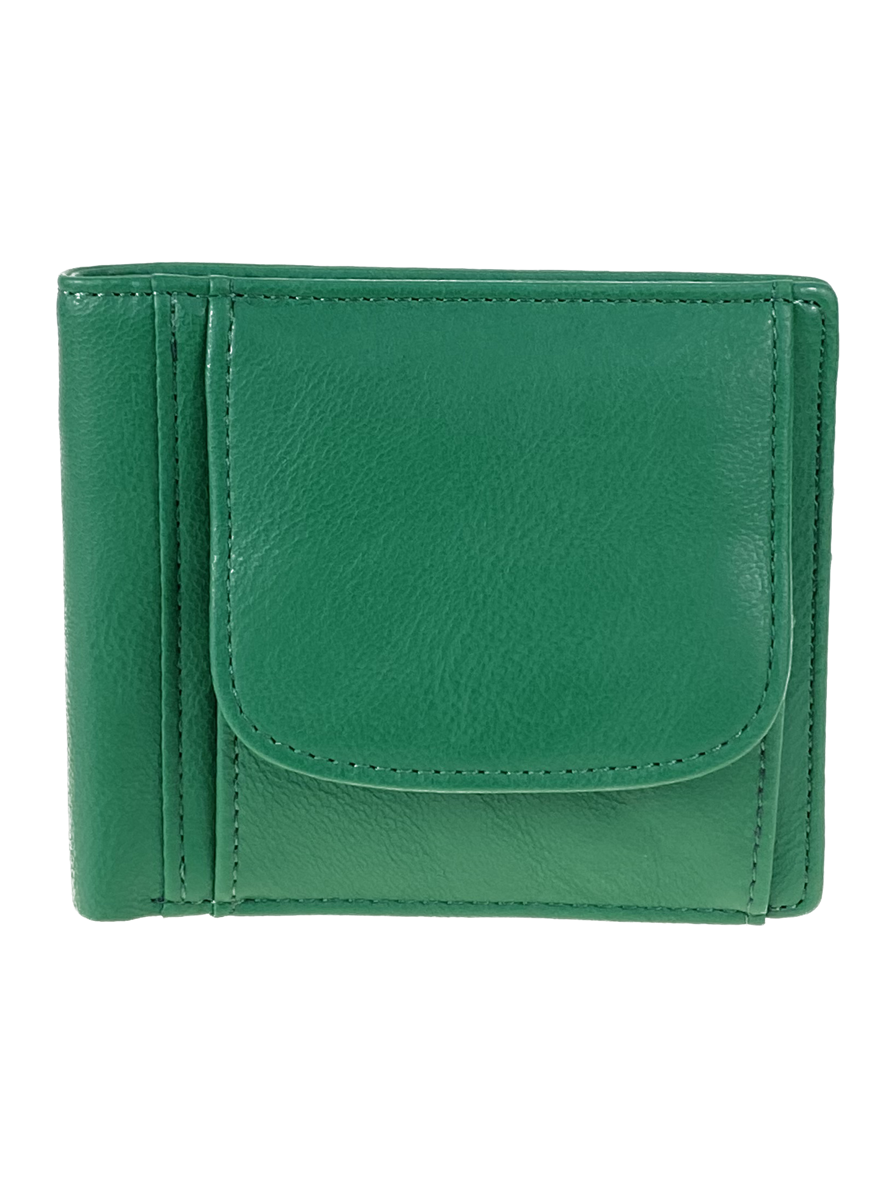 На фото 1 - Женский кошелёк из искусственной кожи, цвет  зеленый